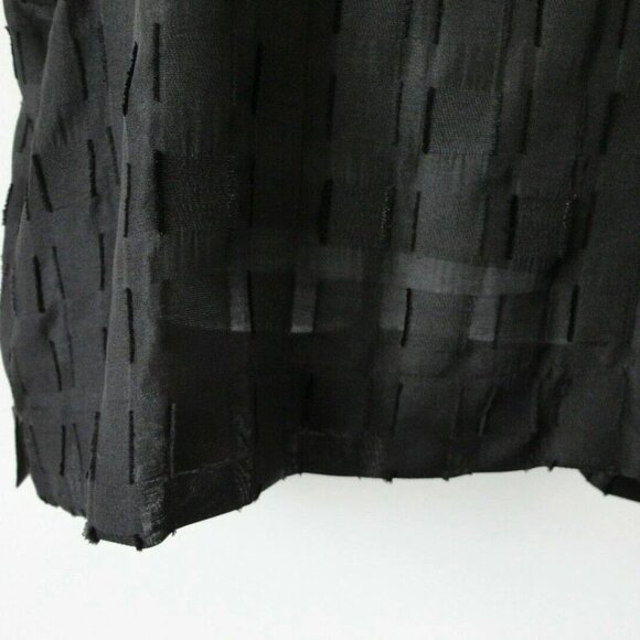 NWT EILEEN FISHER Black Cotton Silk Blend Clipped Chiffon Blouse Top Size Small - Picture 5 of 7
